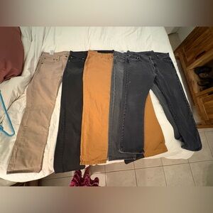 Men’s Straight-Leg LEVIS Jeans in Tan, Black, Mustard & Gray, 36”by 32”, 1 is 30